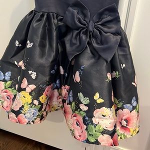 2-4T Navy butterfly floral fancy dress